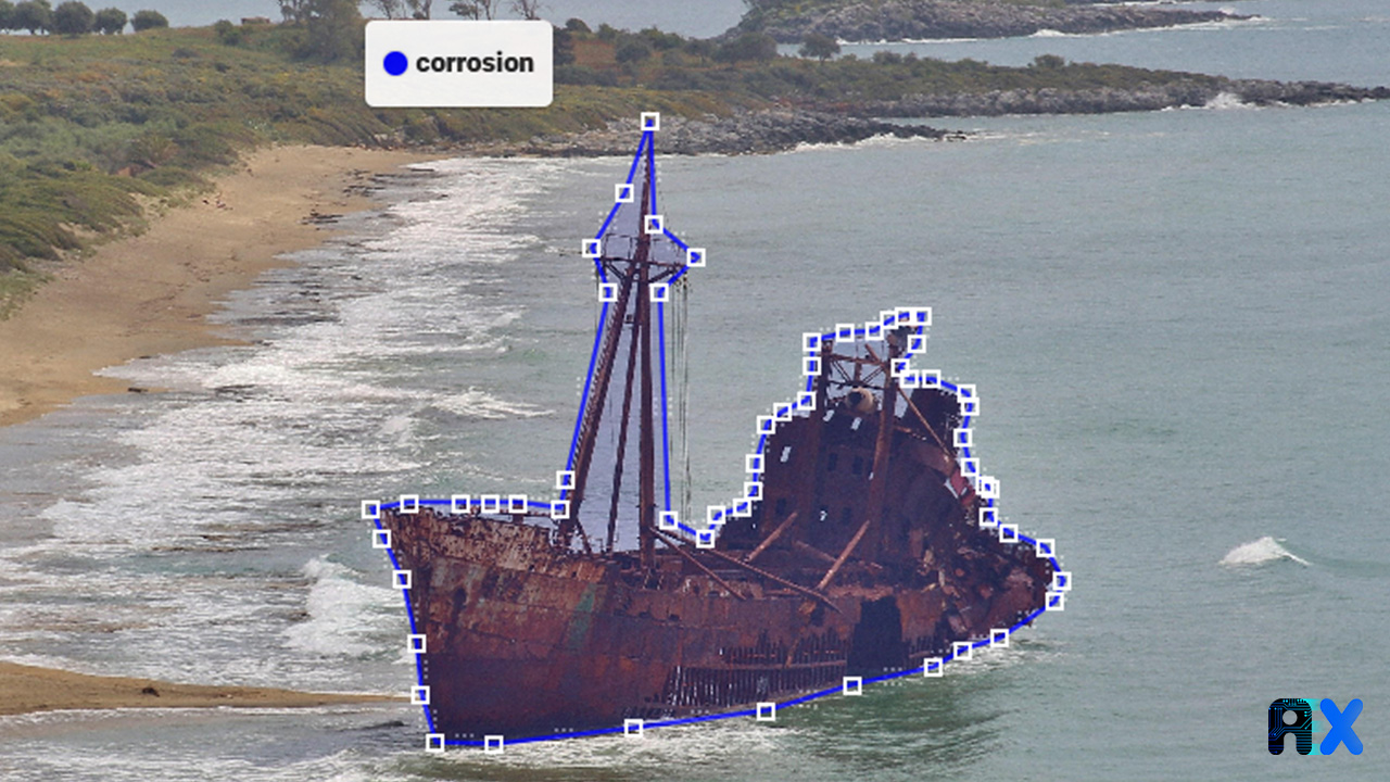 Annotation of corrosion on ship